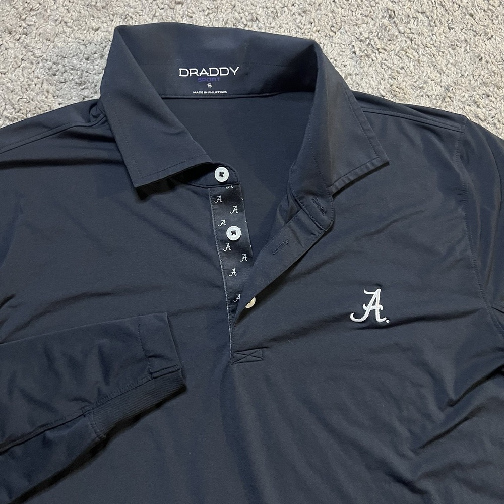 B.Draddy Liam Polo w/ University of Alabama Logo L/S Black Men Small